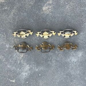 Vintage Brass Drawer Pulls | Traditional | 80s | marked on back